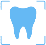 Radiographie des dents bleu clair