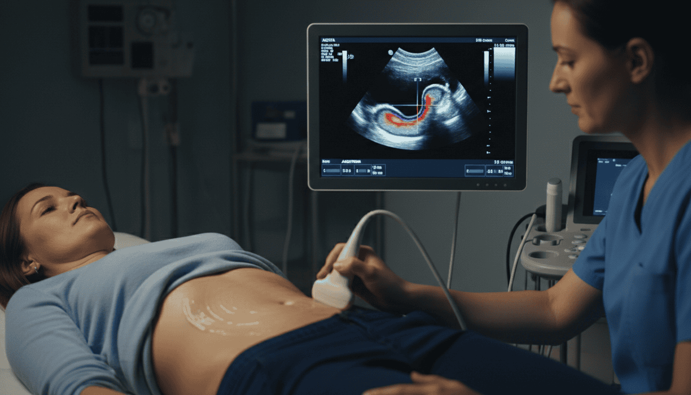 Firefly Gemini Flash Abdominal aneurysm ultrasound on a womans body 949385